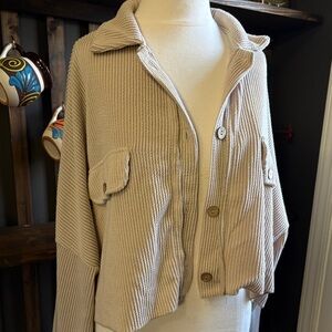 Altar’d State Cropped Ribbed Button Up Cardigan